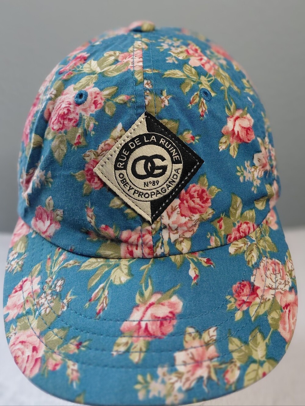Obey Hat Rue De La Ruine Blue Floral Hat Adjustable One Size Fits Most